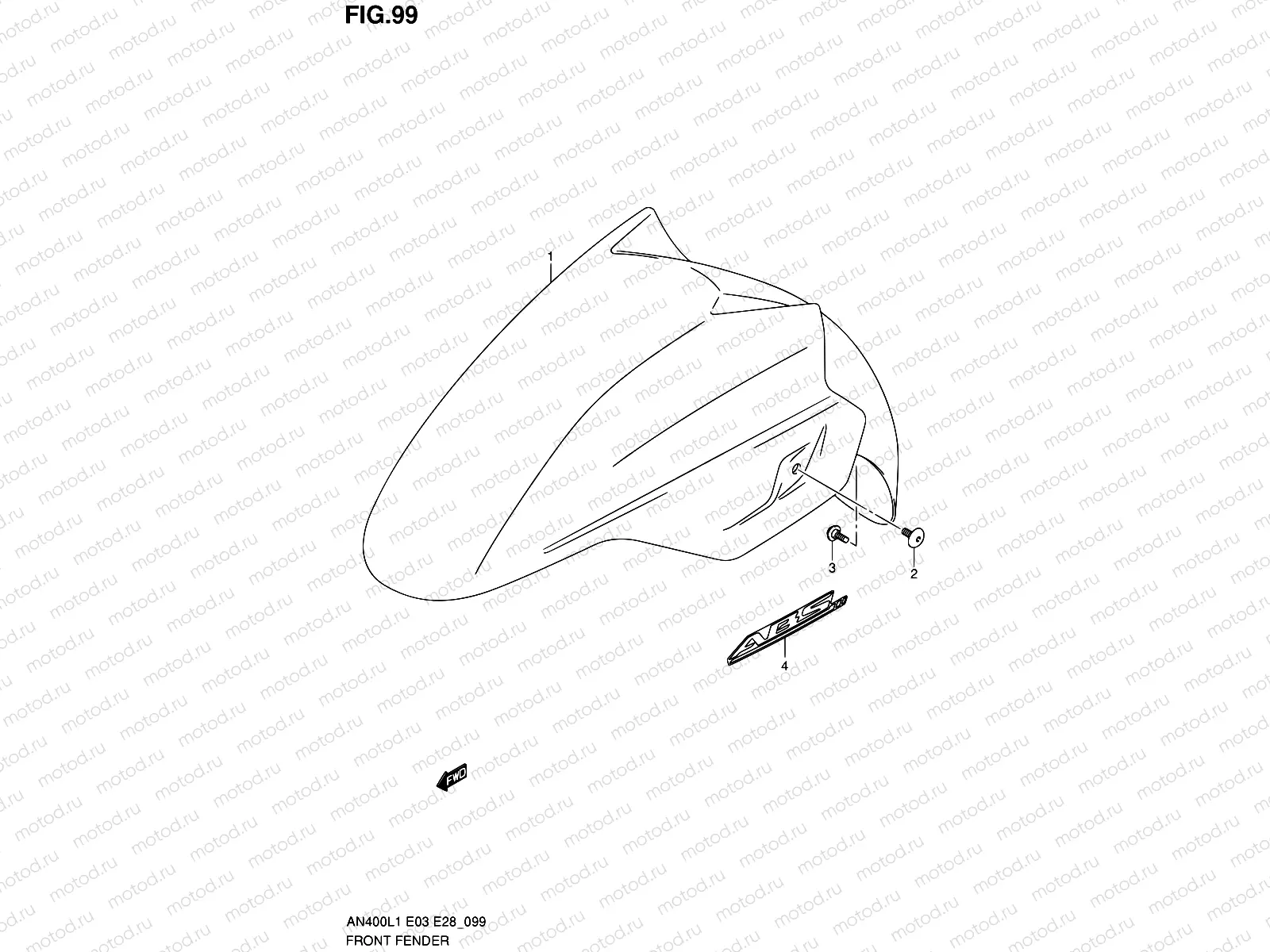99 - FRONT FENDER (AN400ZAL1 E33)