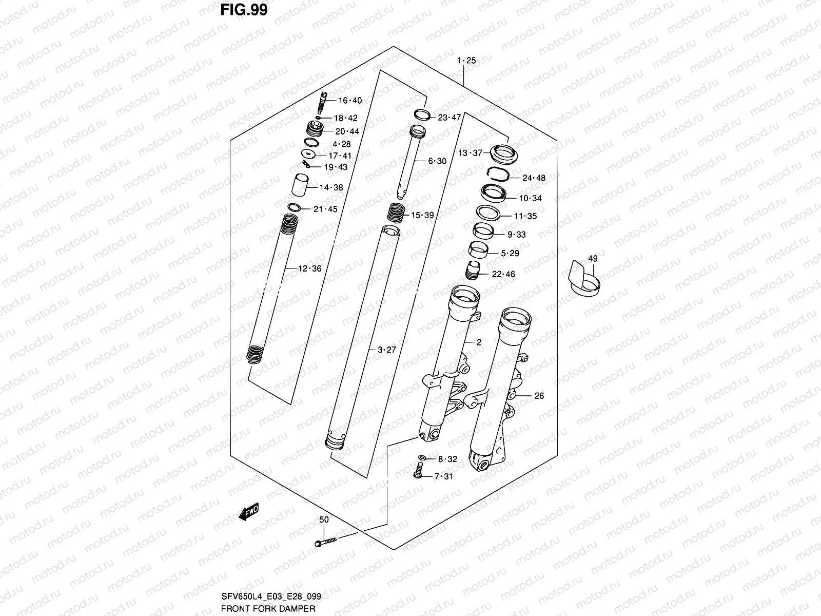 99 - FRONT FORK DAMPER (SFV650AL4 E33)