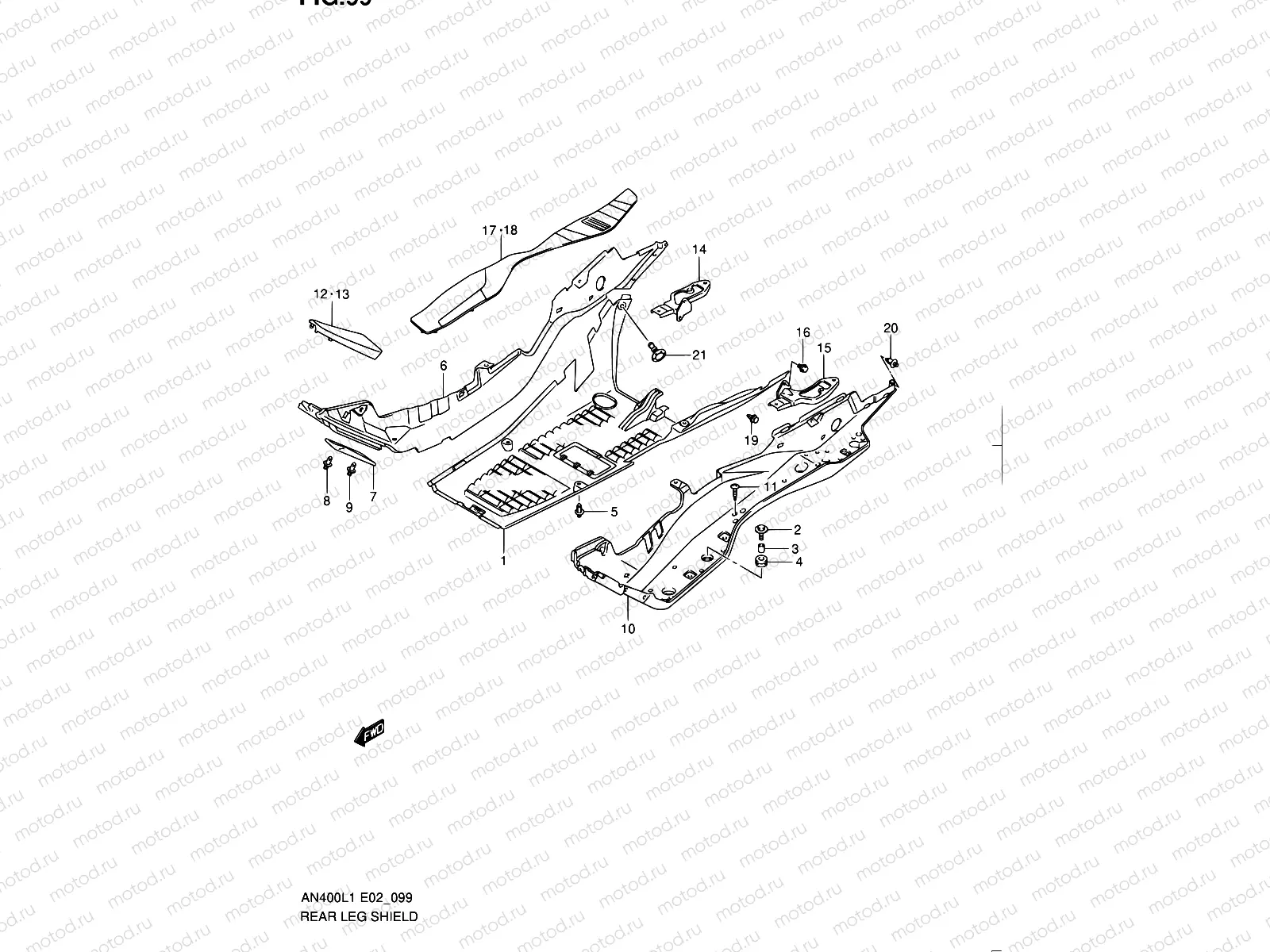 99 - REAR LEG SHIELD
