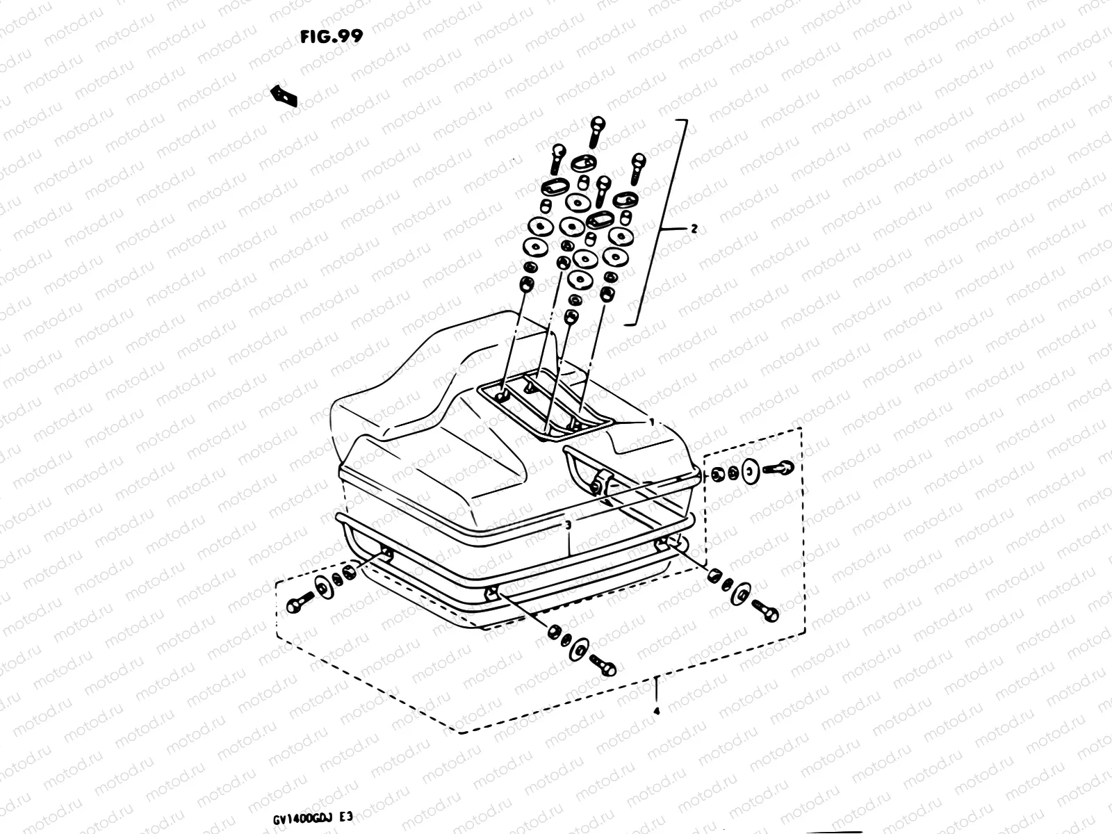 99 - TRAVEL TRUNK RACK/TRIM SET OPTIONAL