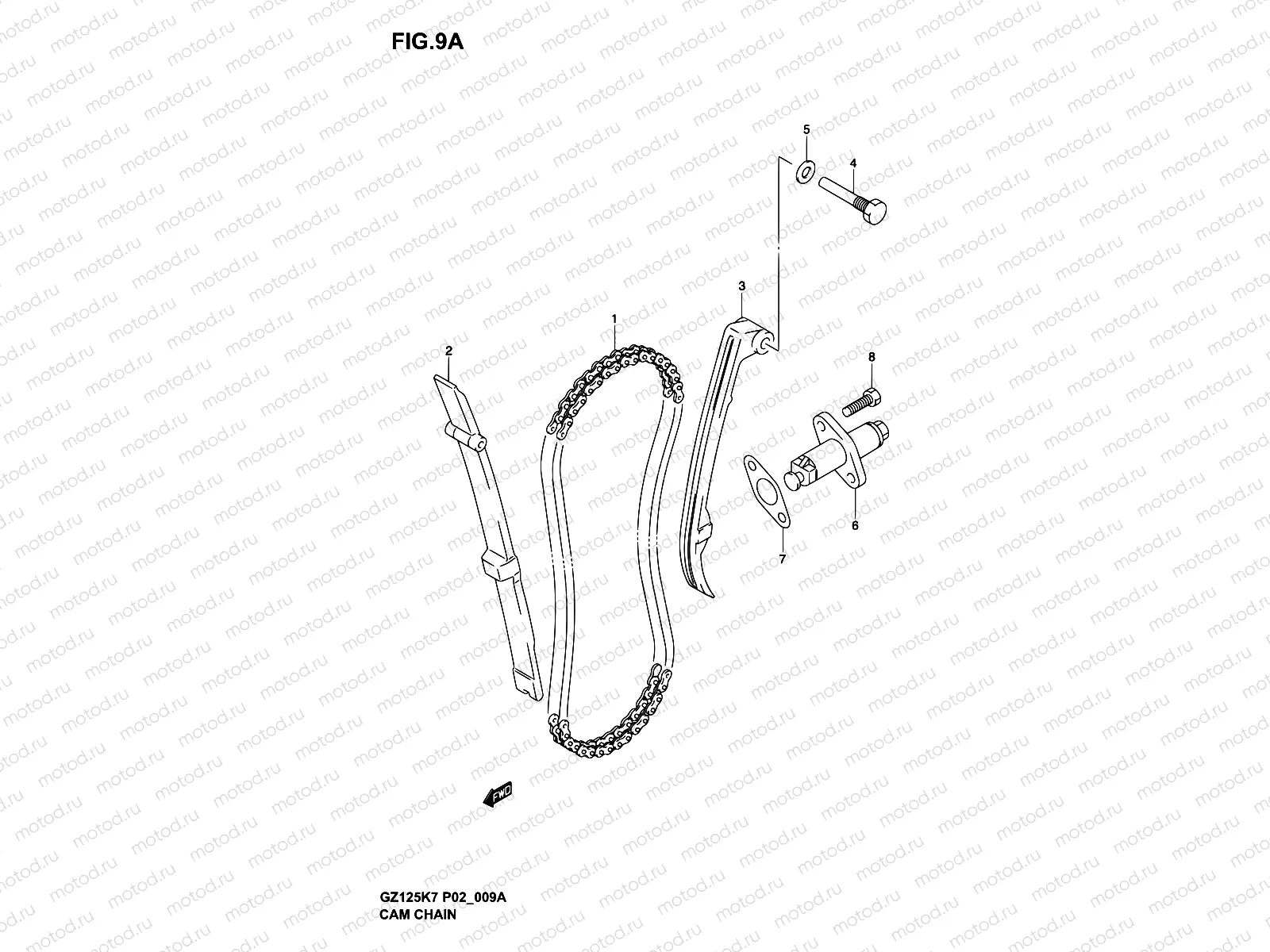 9A - CAM CHAIN (MODEL K4/K5/K6/K7)