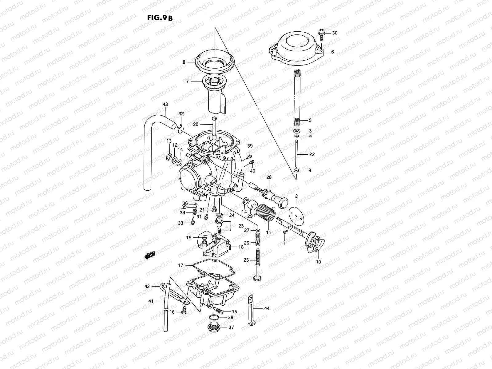 9B - CARBURETOR (DR350SUP/SR E39)