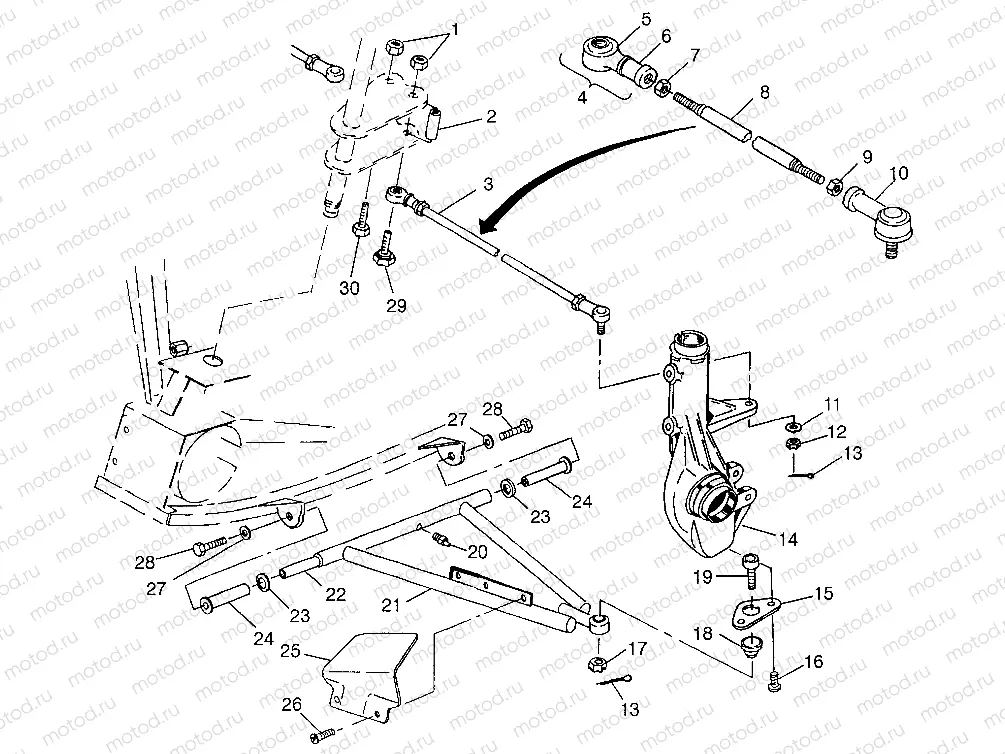 A-ARM/STRUT MOUNTING Magnum 4X4 W97AC42A | A-ARM/STRUT MOUNTING Magnum 4X4 W97AC42A, Swedish Magnum 4X4 S97AC42E and N (4940834083B011)