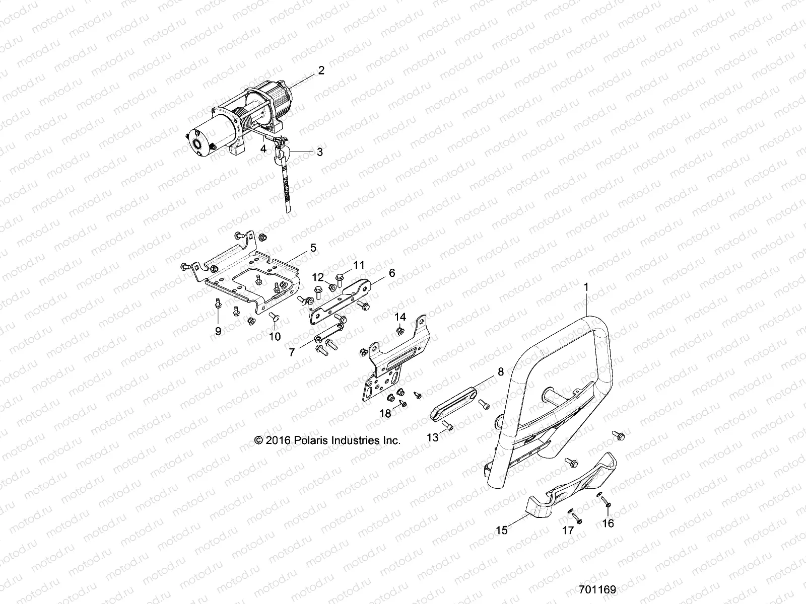 ACCESSORY | ACCESSORY, FRONT BUMPER, W/WINCH - Z18VDR99AL/BL (701169)