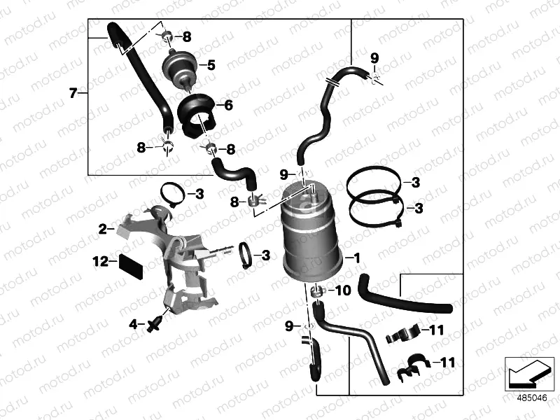 ACTIVATED CHARCOAL FILTER/MOUNTING PARTS