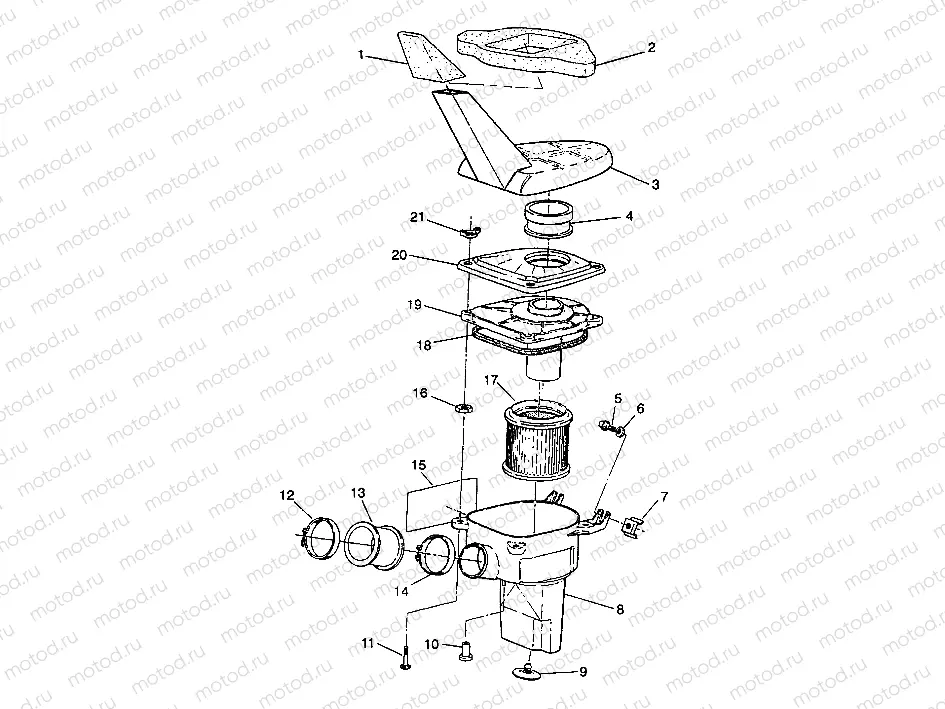 AIR BOX ASSEMBLY 6X6 250 W938727 (4924092409011A) | AIR BOX ASSEMBLY 6X6 250 W938727 (4924092409011A)