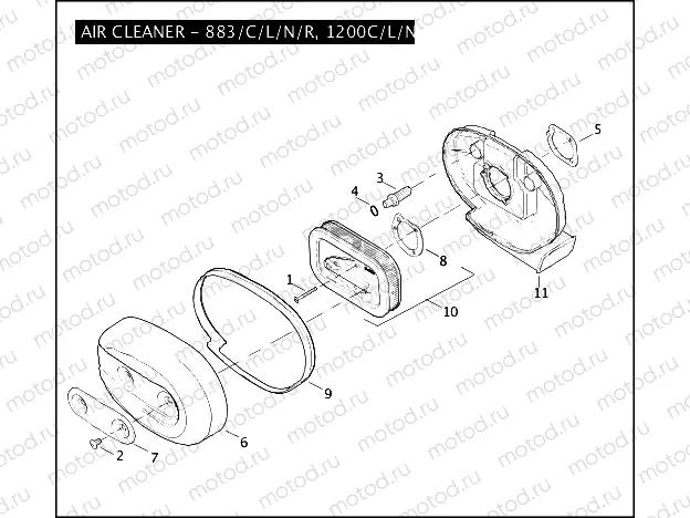 AIR CLEANER - 883/C/L/N/R, 1200C/L/N/R