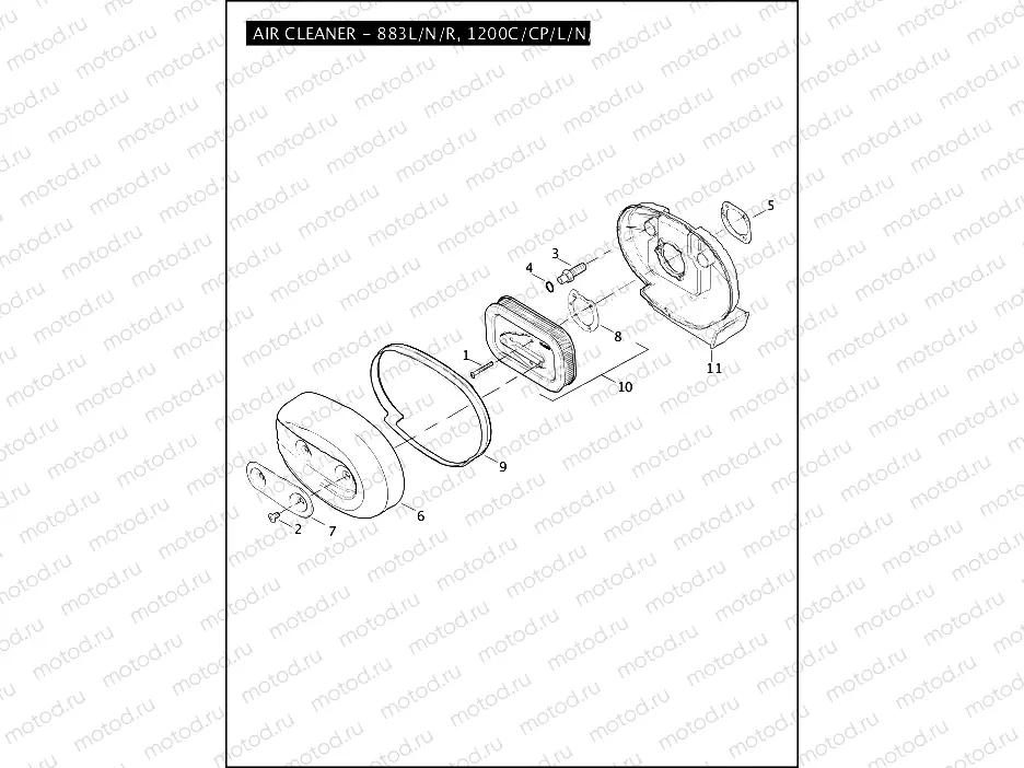 AIR CLEANER - 883L/N/R, 1200C/CP/L/N/X