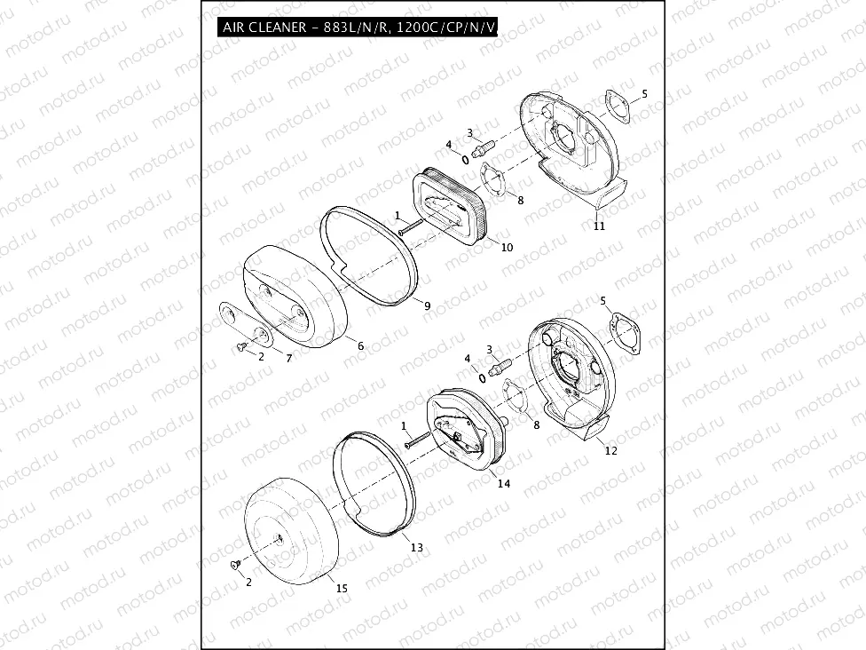 AIR CLEANER - 883L/N/R, 1200C/CP/N/V/X