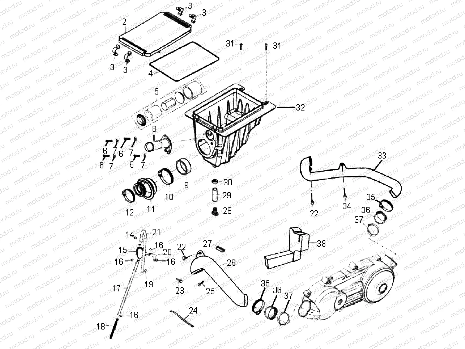 AIR CLEANER - A07SB20AA (49ATVAIRBOX07SAW) | AIR CLEANER - A07SB20AA (49ATVAIRBOX07SAW)