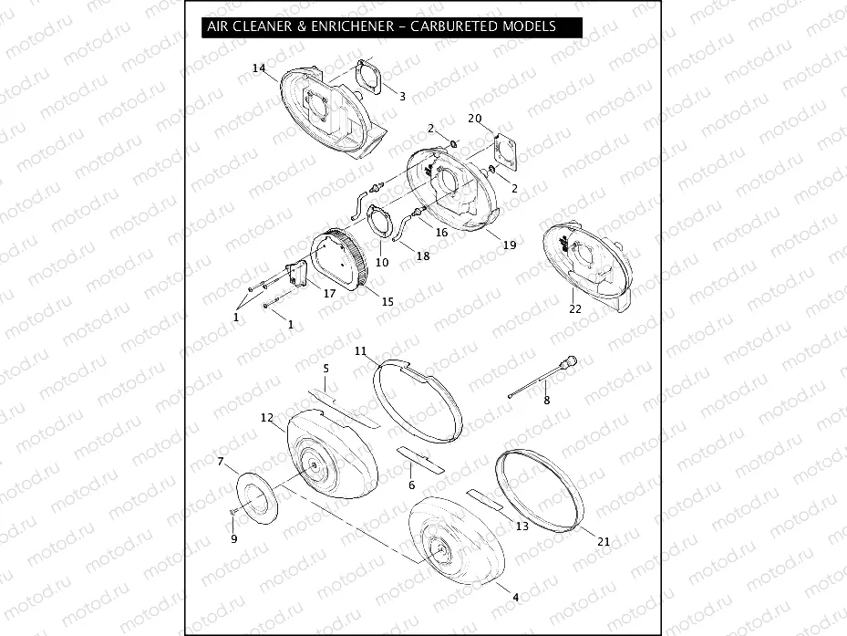 AIR CLEANER AND ENRICHENER - CARBURETED MODELS