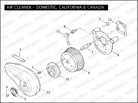 AIR CLEANER - Domestic, California & Canada