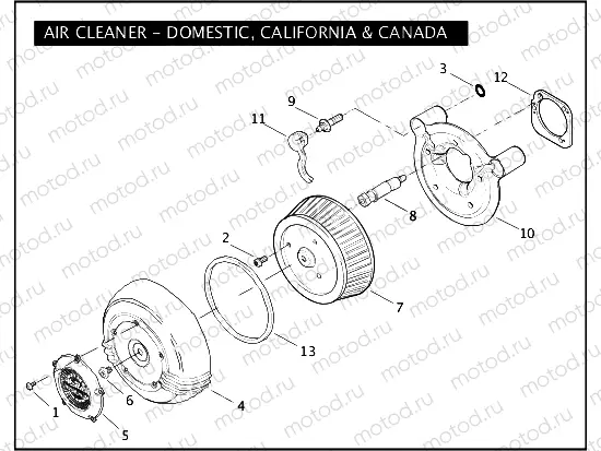 AIR CLEANER - DOMESTIC, CALIFORNIA, & CANADA