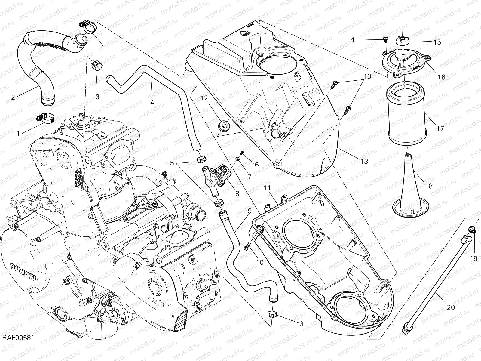 AIR INTAKE - OIL BREATHER [MOD:M 1200]