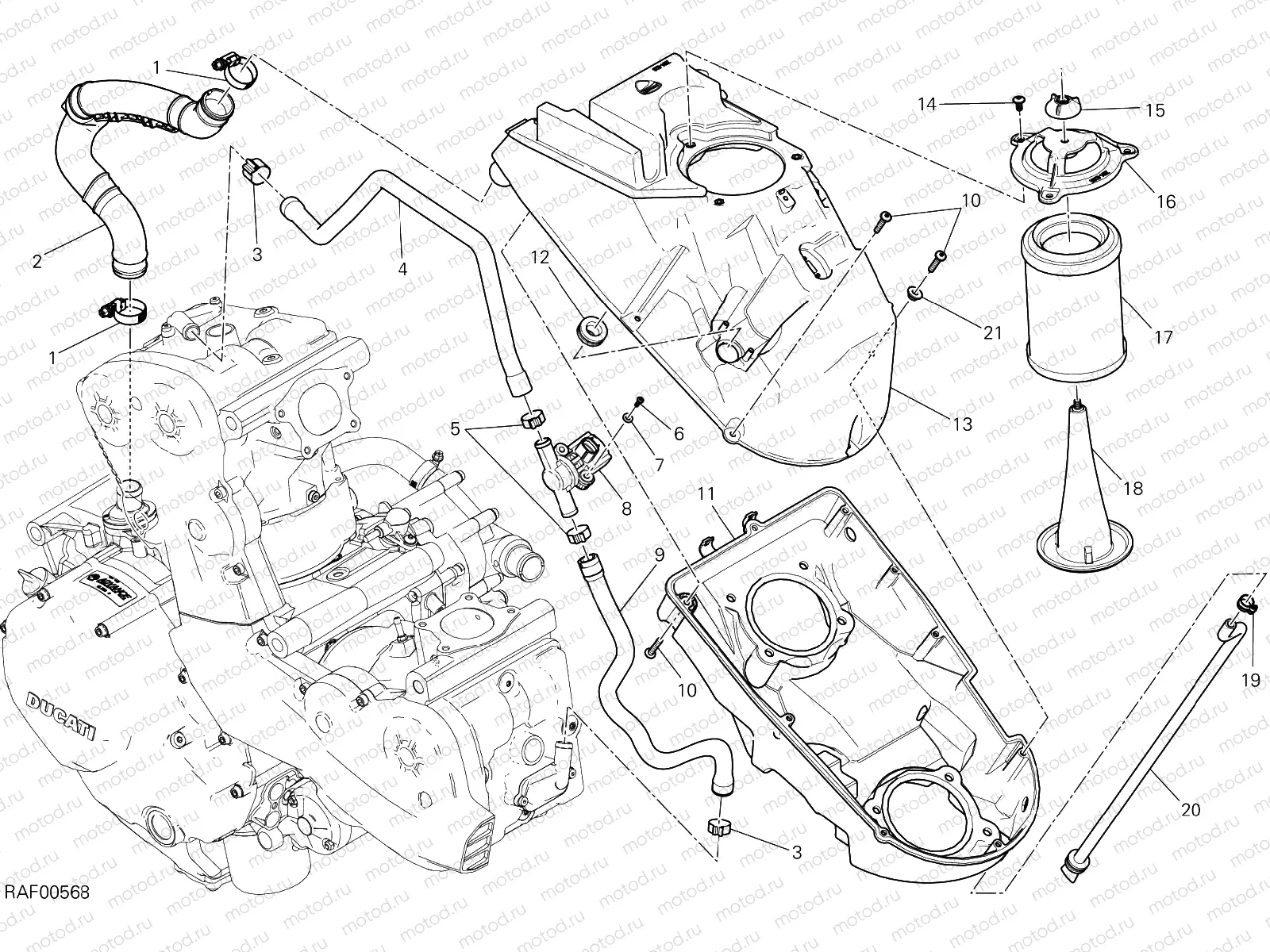 AIR INTAKE - OIL BREATHER [MOD:M 1200R]