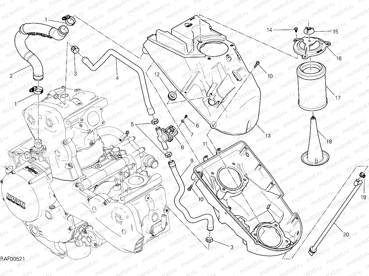 AIR INTAKE - OIL BREATHER [MOD:M1200STR]