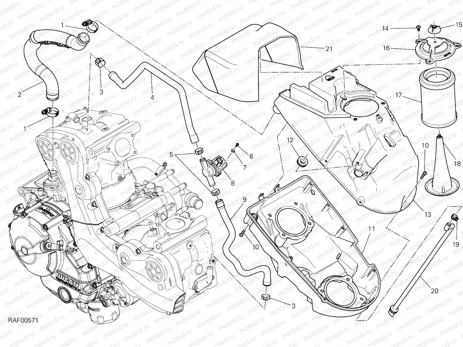 AIR INTAKE - OIL BREATHER [MOD:M821 STR]