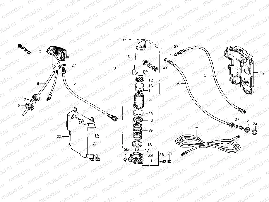 Air pump - Drier (GL1200 AG, AH)