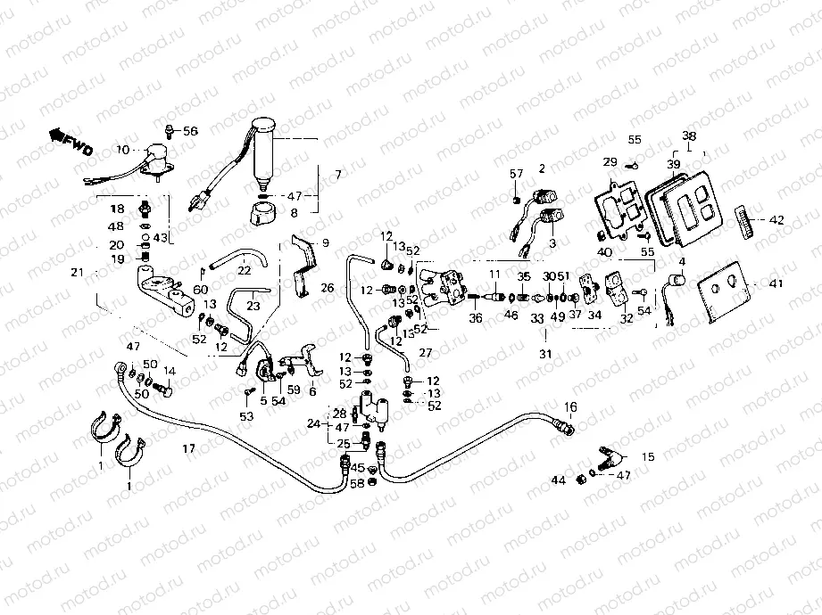 Air valve - Hose (GL1200 AG, AH)