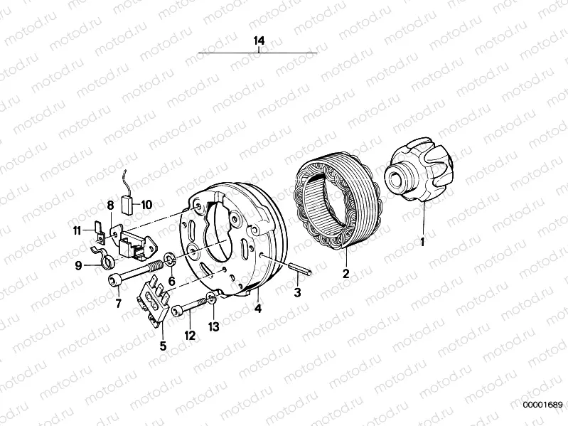 Alternator, individual parts