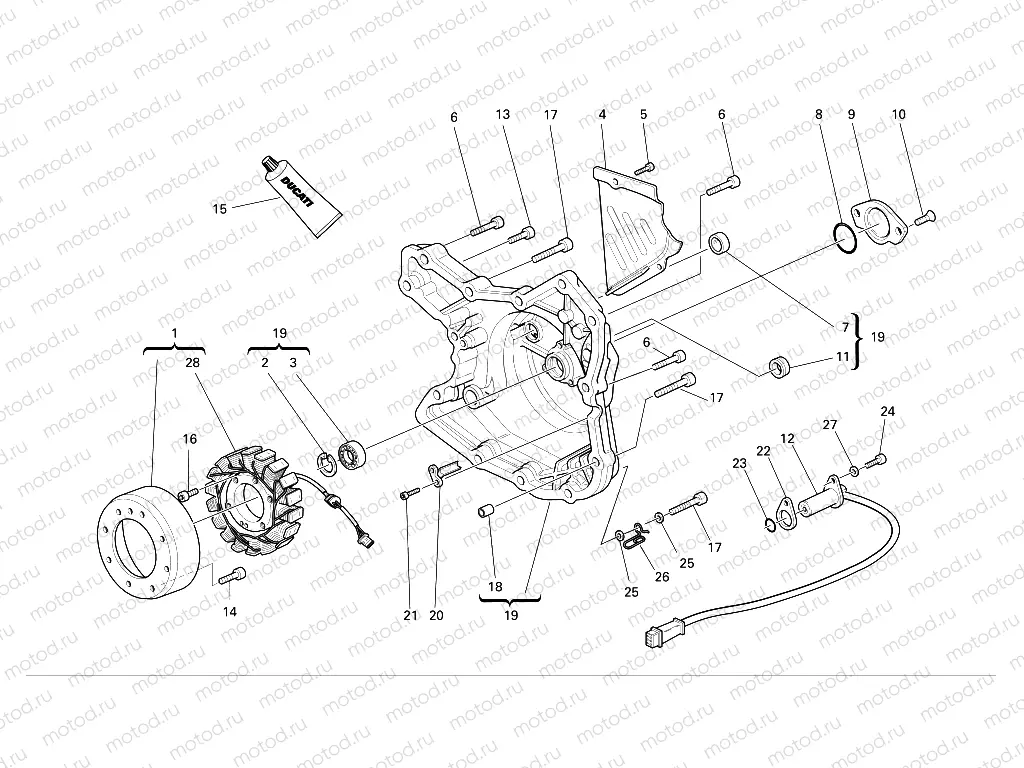 ALTERNATOR-SIDE CRANKCASE COVER