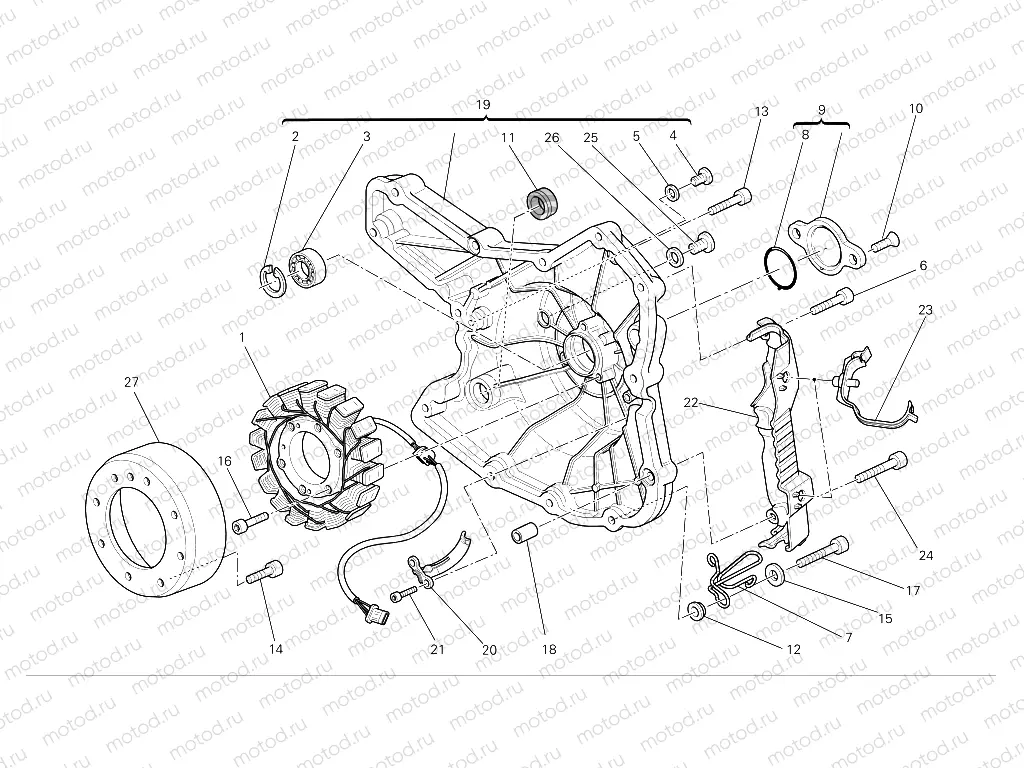 Alternator-side crankcase cover