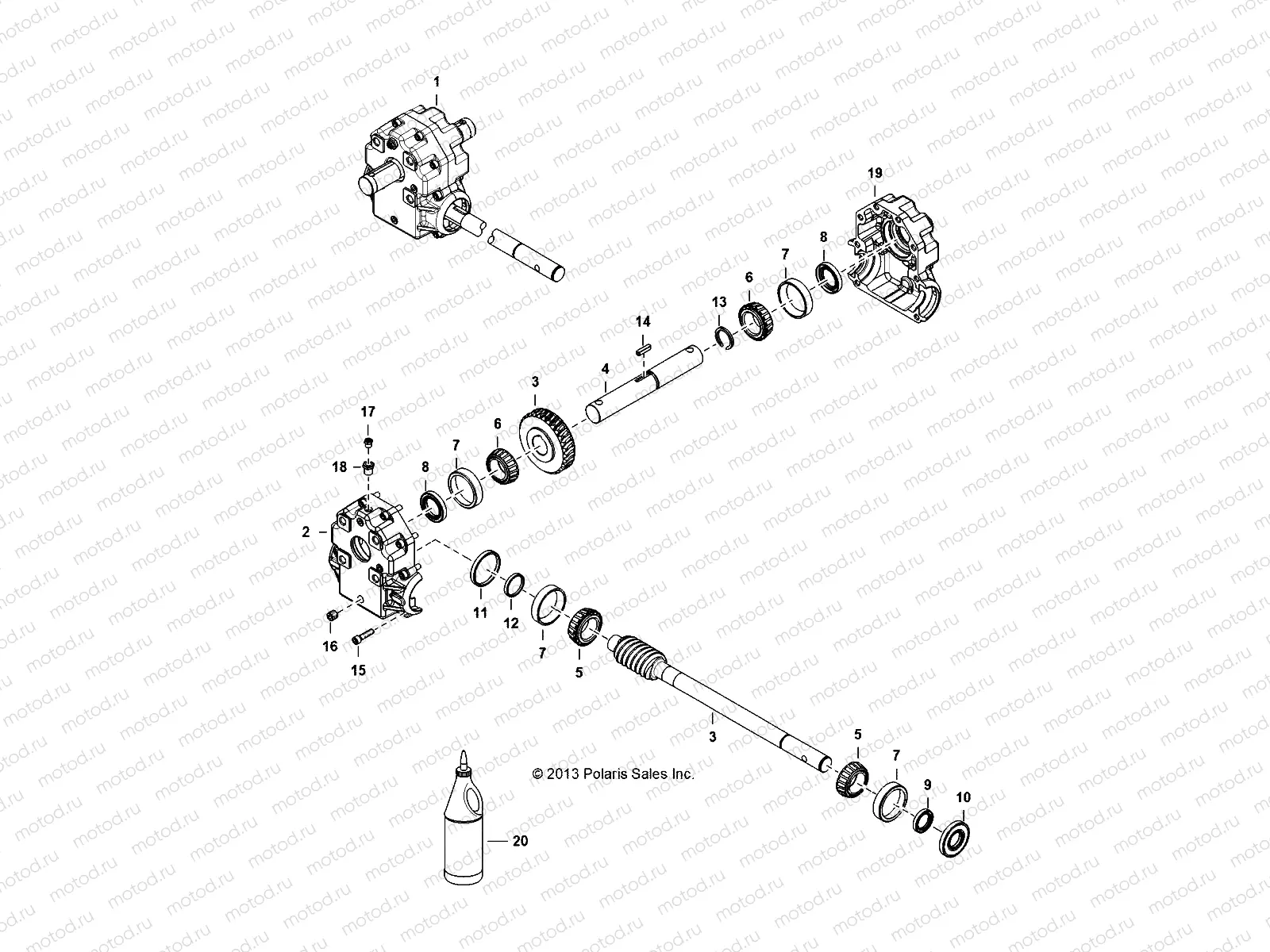 ANGLE BROOM | ANGLE BROOM, GEARBOX - D163PD1AJ/B4-BRM (49BRUTUSGEARBOX6688)
