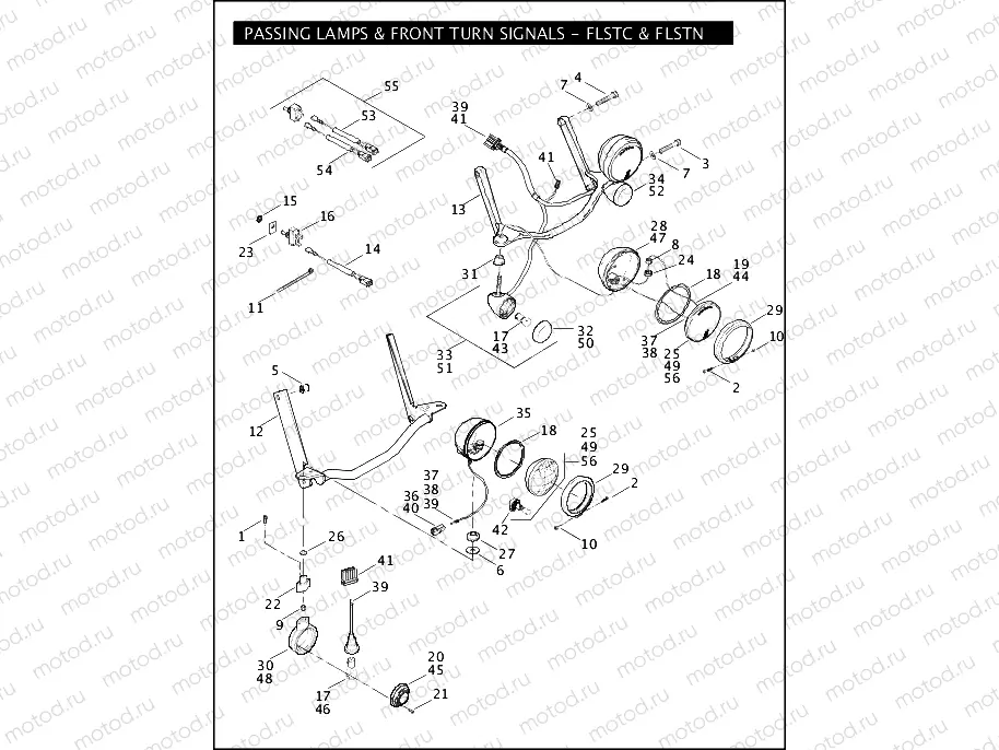 AUXILIARY LAMPS & FRONT TURN SIGNALS - FLSTC & FLSTN (1 OF 2)