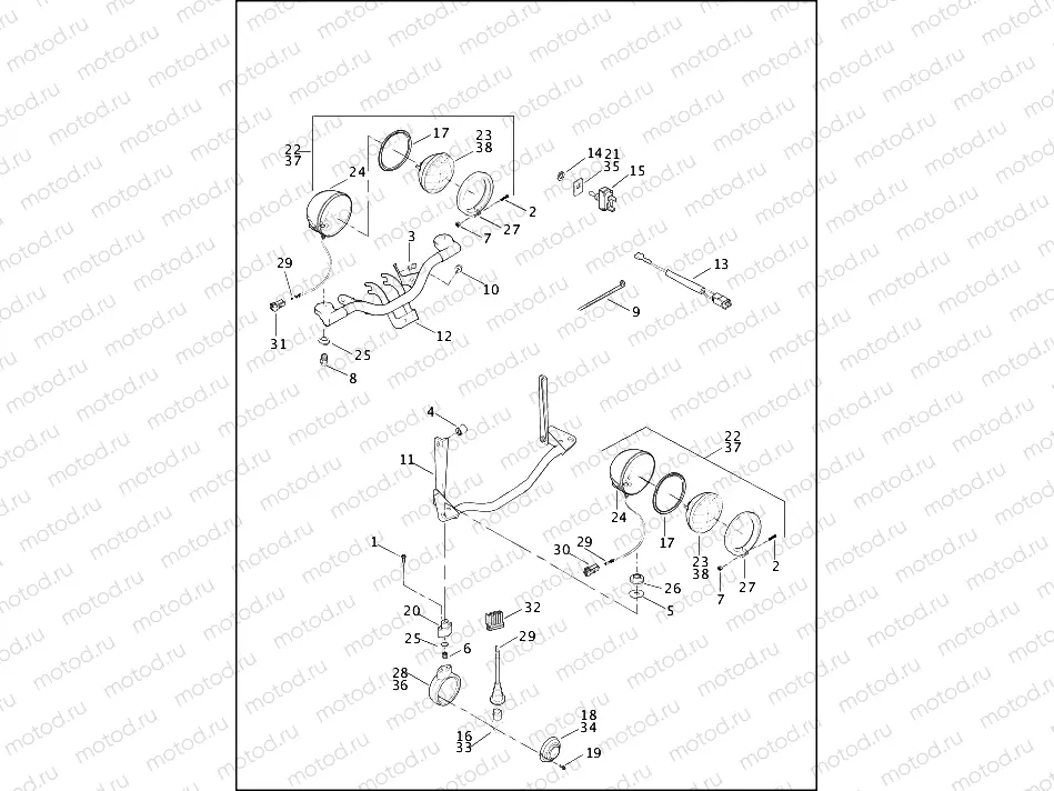 AUXILIARY/FOG LAMPS - FLSTC/I & FLSTS/I; FRONT TURN SIGNALS - FLSTC/I