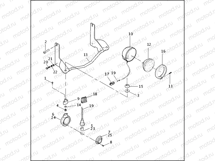AUXILIARY/FOG LAMPS & FRONT TURN SIGNALS - FLHT/C, FLHR (1 OF 2)