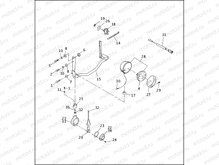 AUXILIARY/FOG LAMPS & FRONT TURN SIGNALS - FLSTC