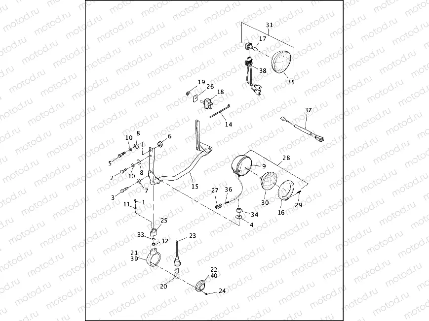 AUXILIARY/FOG LAMPS & FRONT TURN SIGNALS - FLSTC