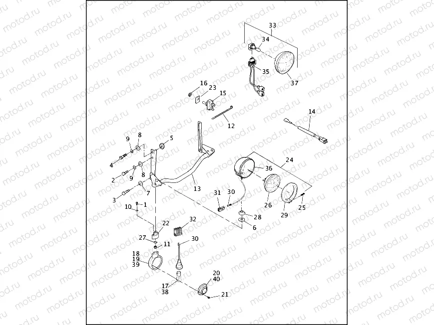 AUXILIARY/FOG LAMPS & FRONT TURN SIGNALS - FLSTC
