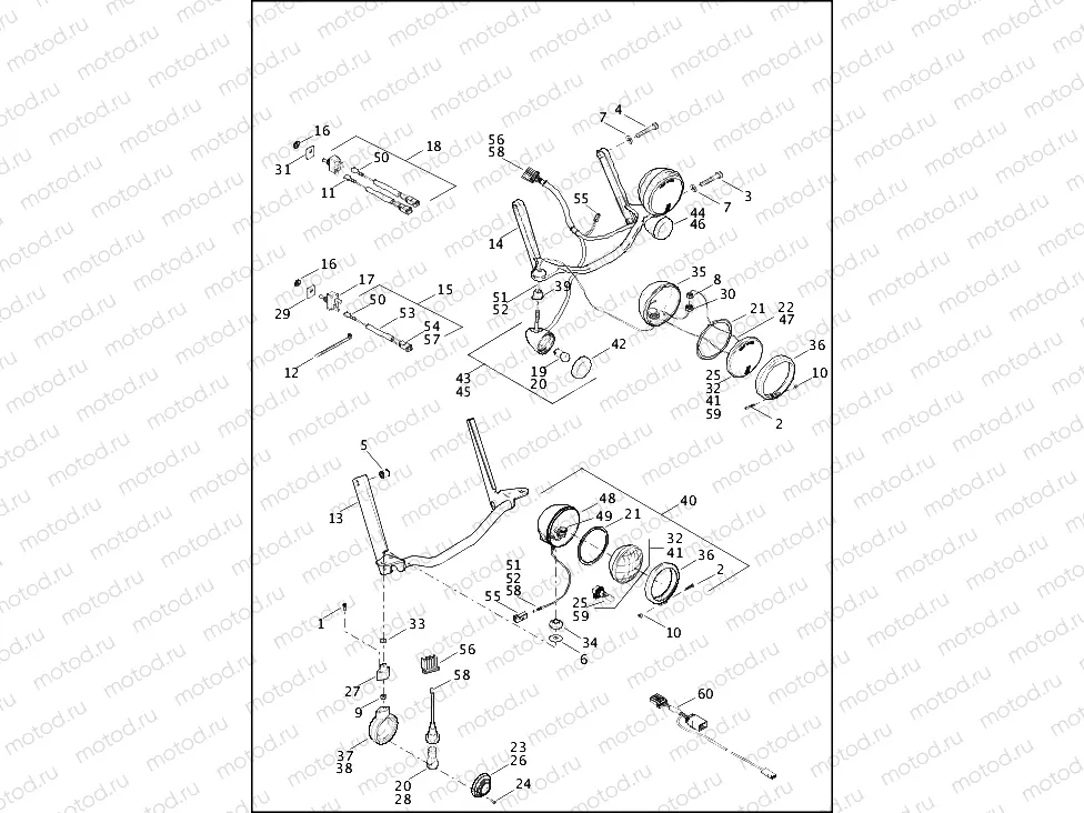 AUXILIARY/FOG LAMPS & TURN SIGNALS, FRONT - FLSTC & FLSTN (1 OF 2)