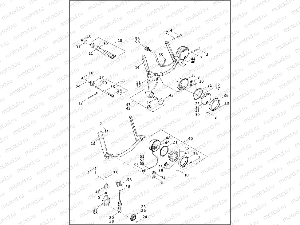 AUXILIARY/FOG LAMPS & TURN SIGNALS, FRONT - FLSTC & FLSTN (1 OF 2)