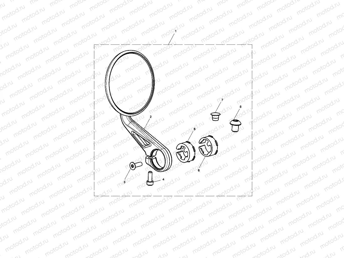 Bar End Mirror, Clear