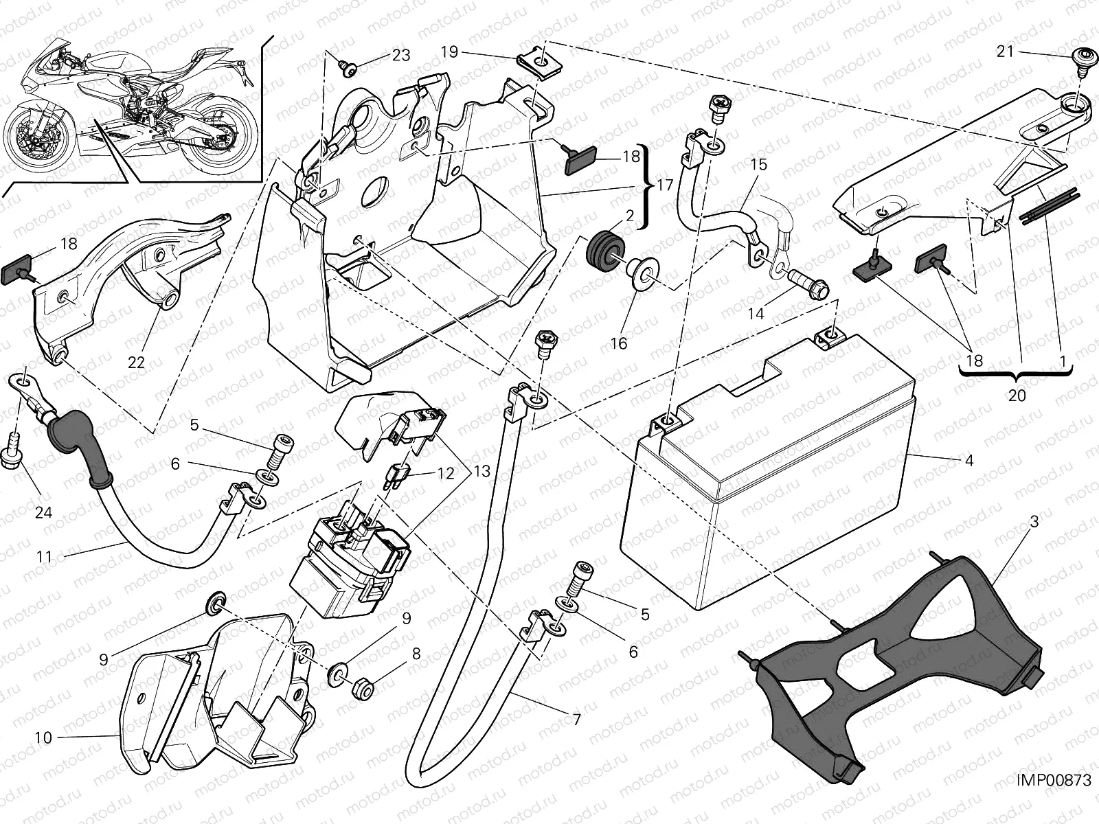 BATTERY HOLDER [MOD:959,959 AWS]