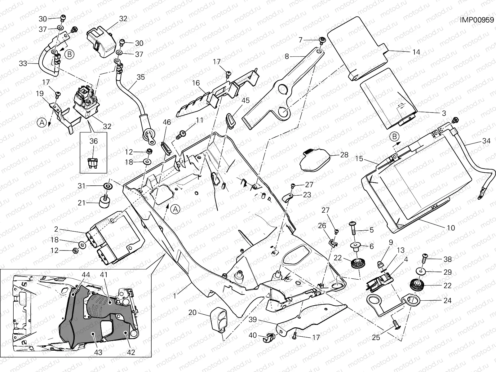 BATTERY HOLDER [MOD:MS1200S;XST:AUS,EUR,FRA,JAP]