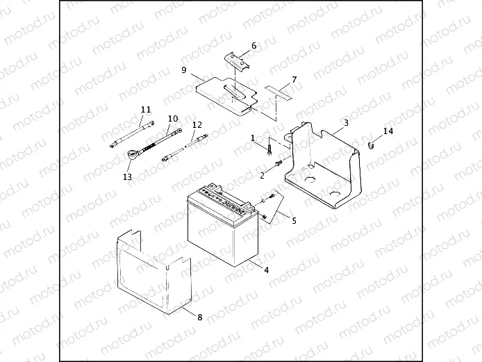 BATTERY TRAY & BATTERY