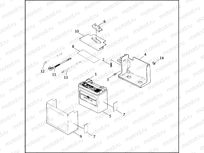 BATTERY TRAY & BATTERY