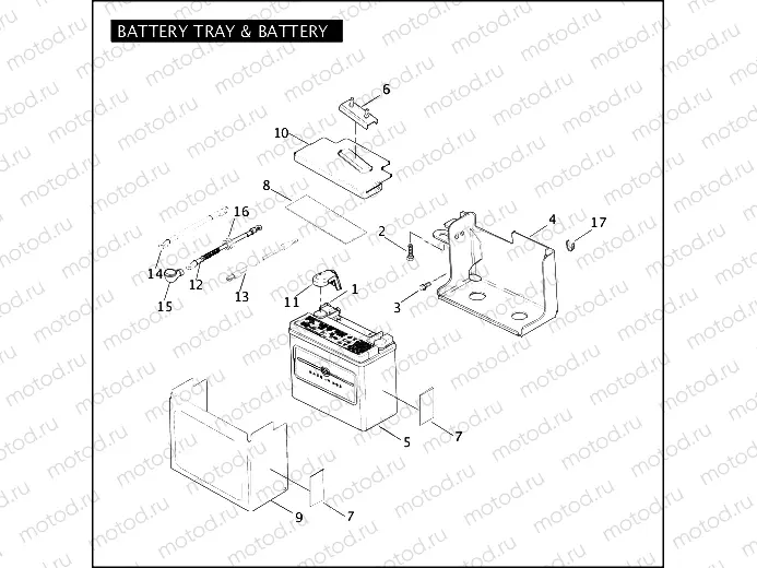 BATTERY TRAY & BATTERY