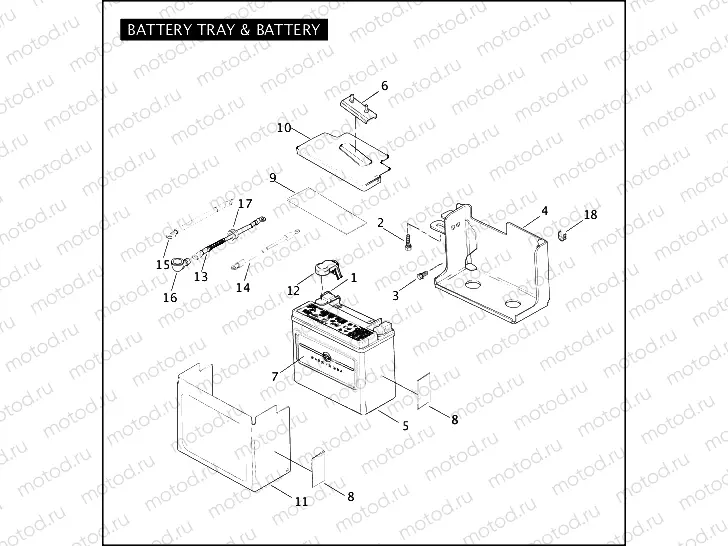 BATTERY TRAY & BATTERY