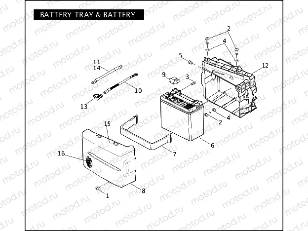 BATTERY TRAY & BATTERY