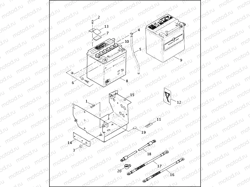 BATTERY, TRAY & CABLES