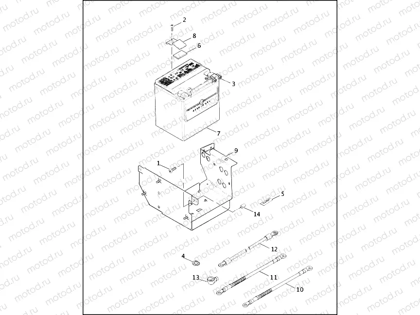 BATTERY, TRAY & CABLES