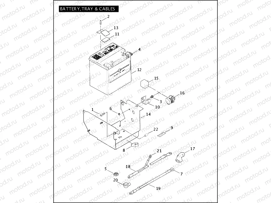 BATTERY, TRAY & CABLES