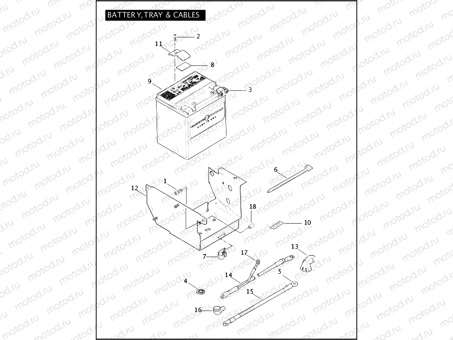 BATTERY, TRAY & CABLES