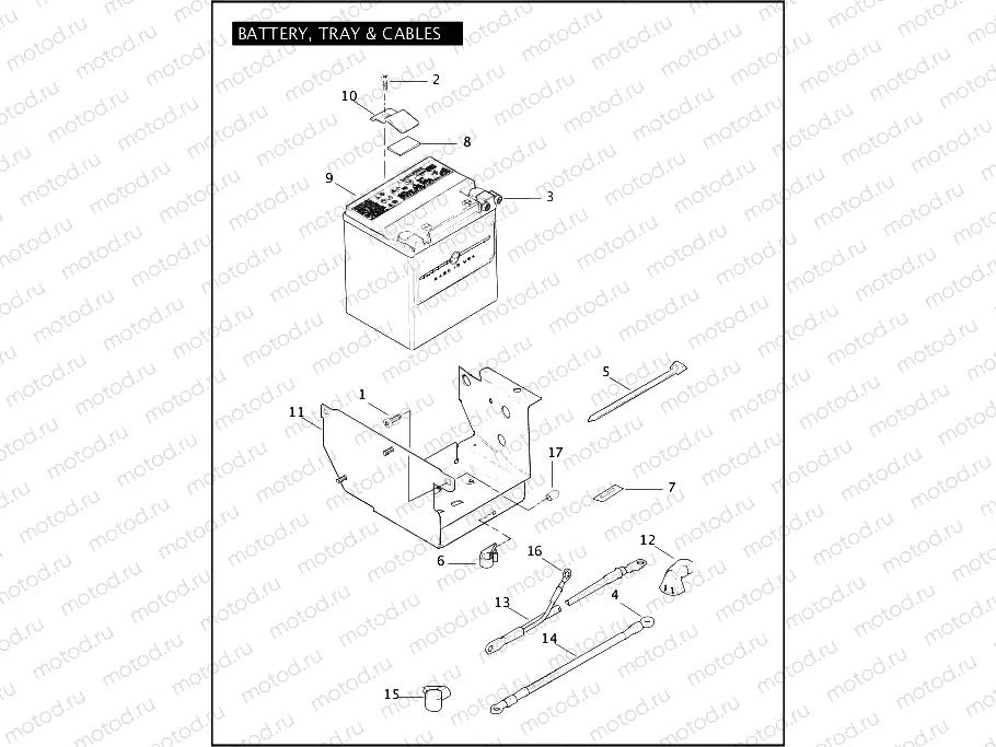 BATTERY, TRAY & CABLES