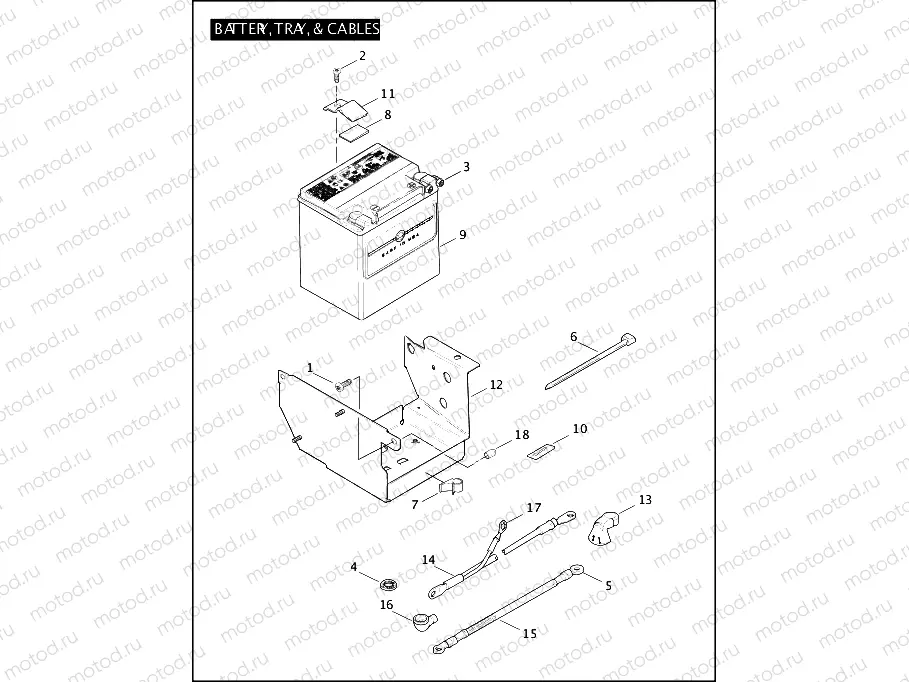 BATTERY, TRAY, & CABLES