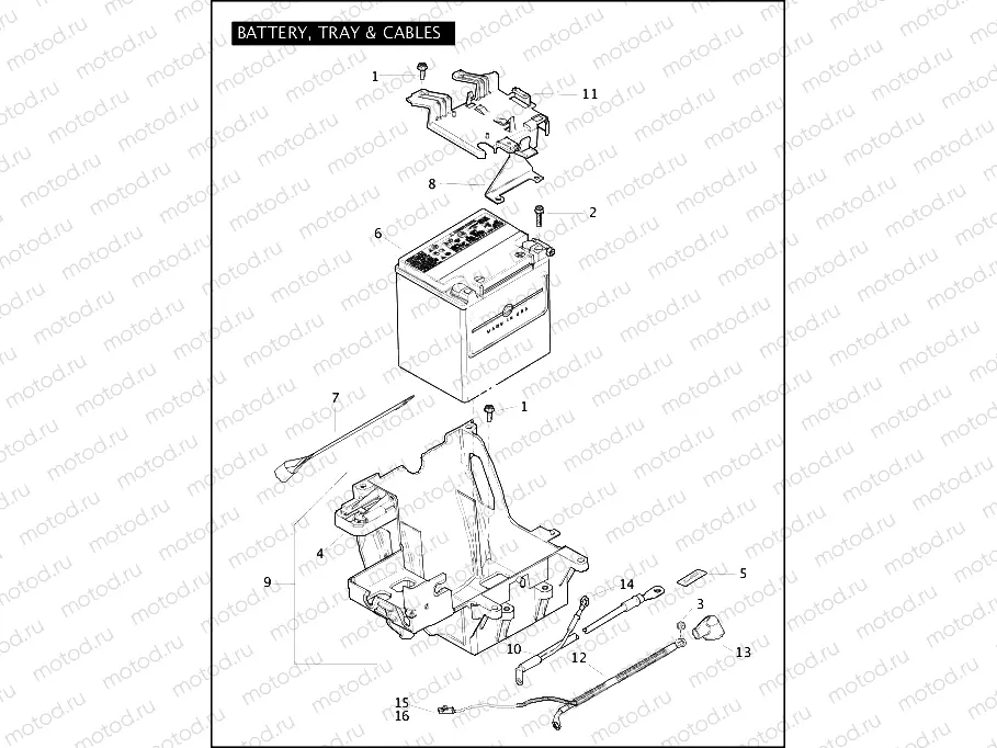 BATTERY, TRAY & CABLES